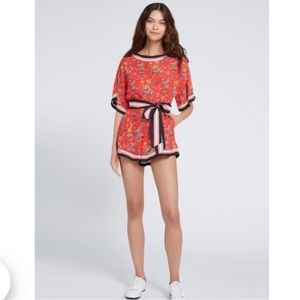 Alice + Olivia Red Bowie Romper Sz 2